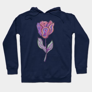 Colorful Tulip Flower Doodle Drawing Hoodie